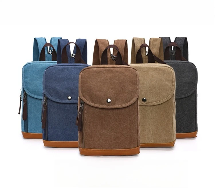 

Durable canvas flip-top single-shoulder backpack, dual-purpose mini crossbody chest bag, multi-functional