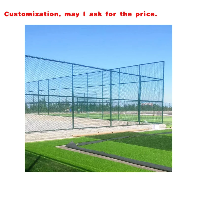custom.Green PVC Coated Metal Chain Link Mesh Woven Basketball Stadium Guardrail and Tennis Court Fence Bending Processing Servi