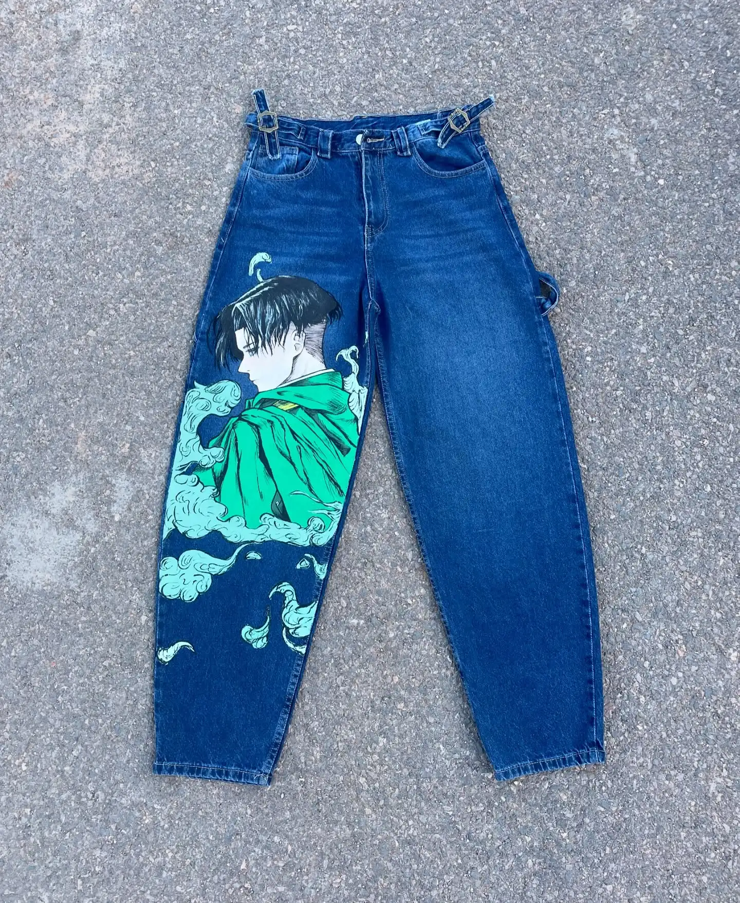 Harajuku Anime Liweil Stampa Pantaloni Y2k Jeans per uomo Baggy Jean Popolare Streetwear Pantaloni a vita alta da donna a gamba larga