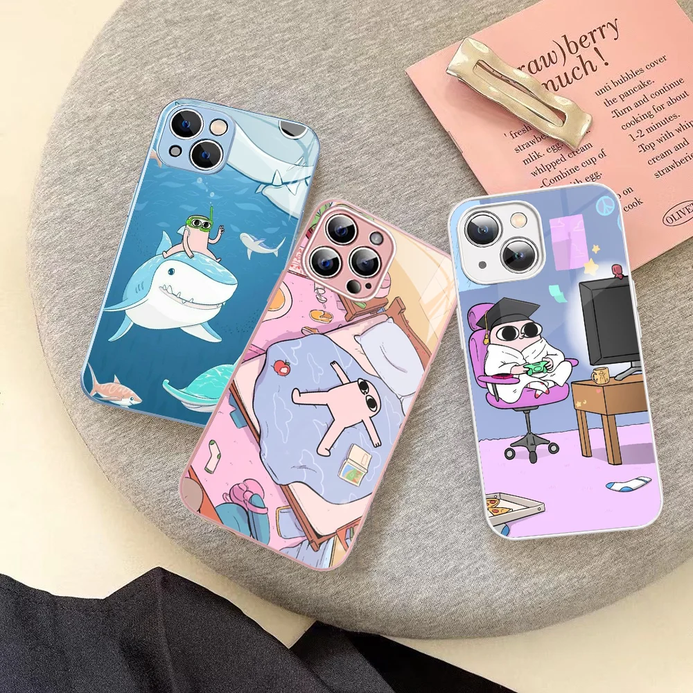 Big Eyes Ketnipz Phone Case Tempered Glass For iphone 14 13 12 11 Pro Mini XS MAX 14Plus X XS XR Fundas