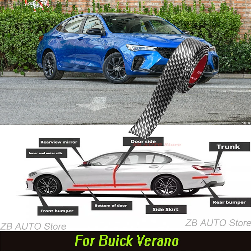 

For Buick Verano Strong adhesive bumper strip, front and rear lip side skirts, collision and scratch resistant, suitable