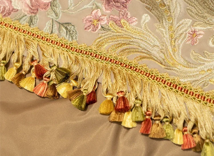 

Customized Embroidery Coffee Colored Velvet Patchwork Curtains for Living Room Bedroom Villa Finished Products Home Decoration