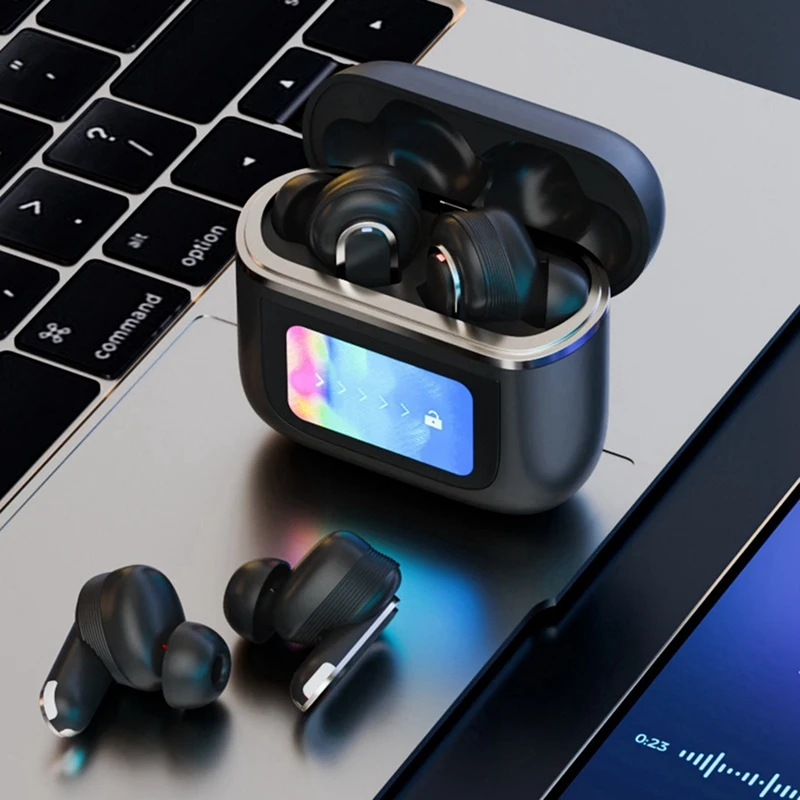 V8 Draadloze oortelefoon Oordopjes ANC Ruisonderdrukkende hoofdtelefoon In het oor Touchscreenbediening Headset