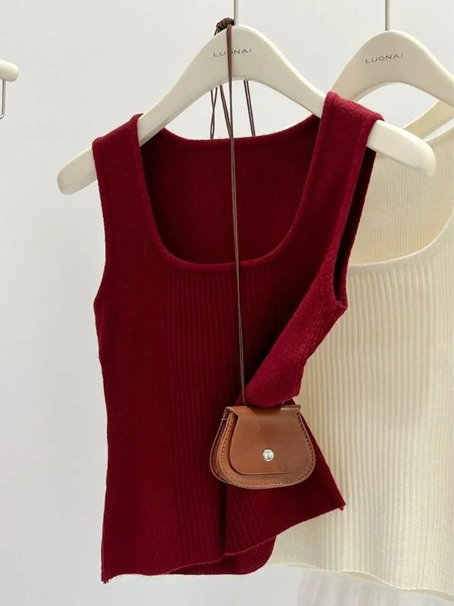 colete-de-trico-vermelho-vinho-com-alcas-curto-sem-mangas-estilo-trabalho-novo-estilo-de-verao-roupa-feminina-gola-quad