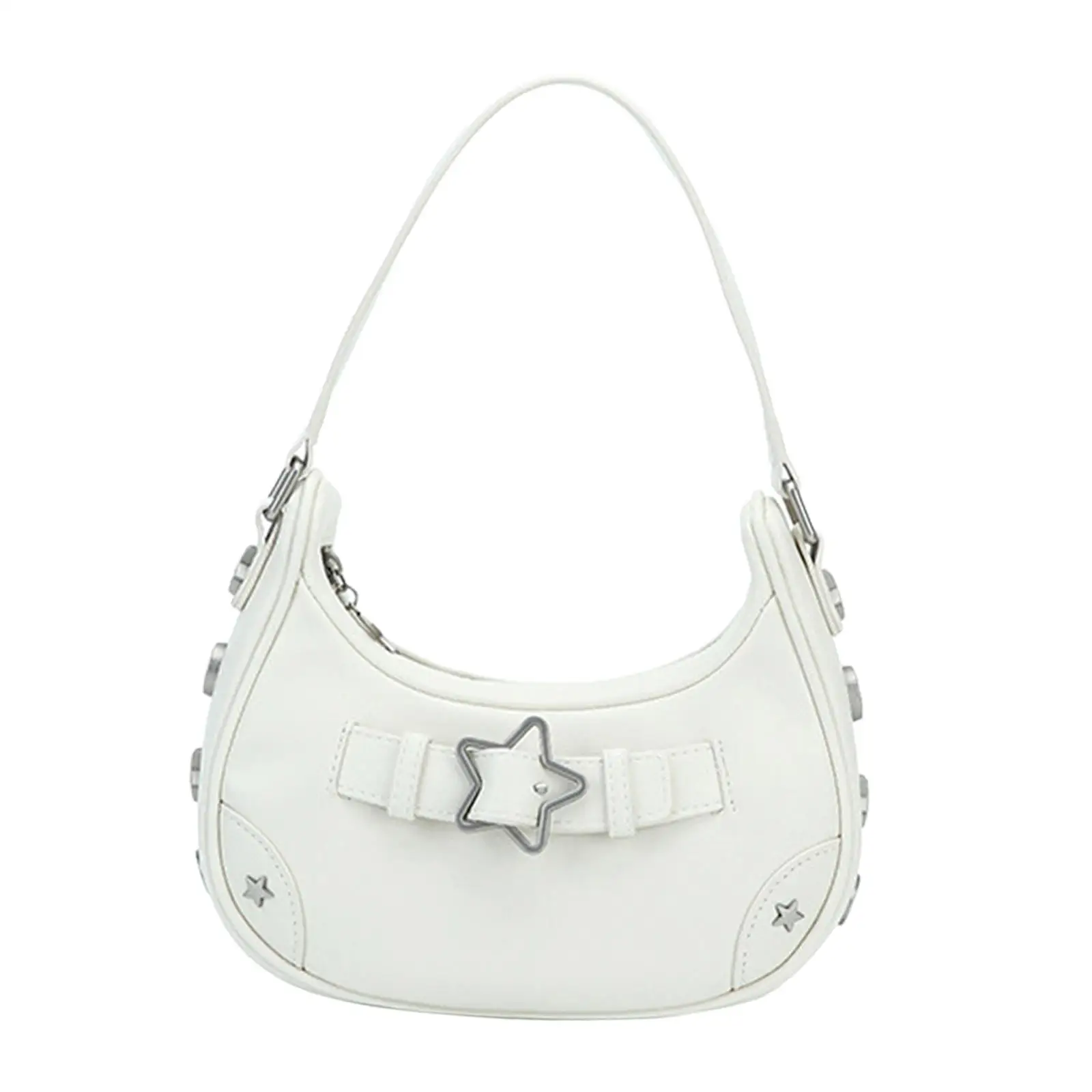 Bolso de hombro con diseño de estrella para mujer, bolso de mano de cuero PU para axila