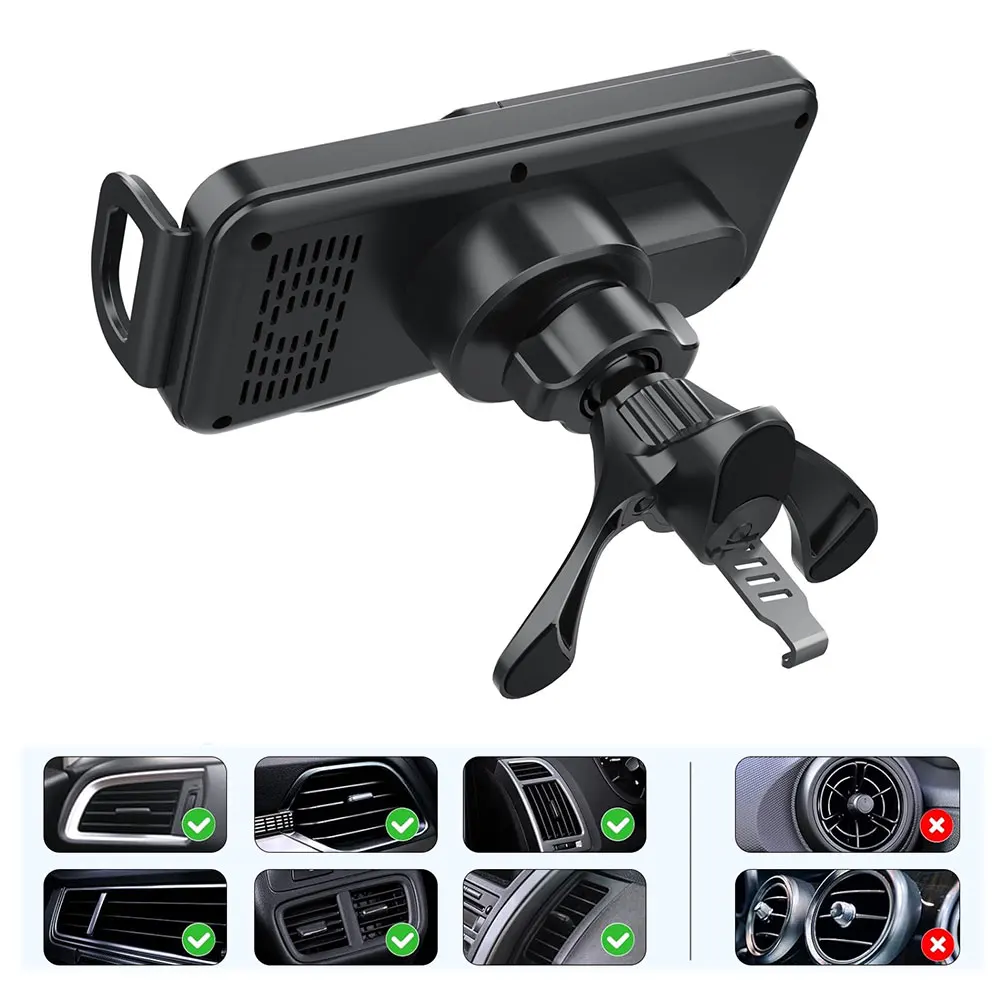 Автомобильное беспроводное зарядное устройство, вращающийся на одно касание, быстрая зарядка, держатель для сотового телефона, вентиляционное отверстие, крепление для сотового телефона для складного экрана телефона