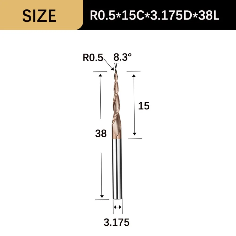 

Фрезерная фреза по дереву, твердосплавная коническая сферическая концевая фреза, коническая сферическая спираль с ЧПУ, резьба, концевая фреза