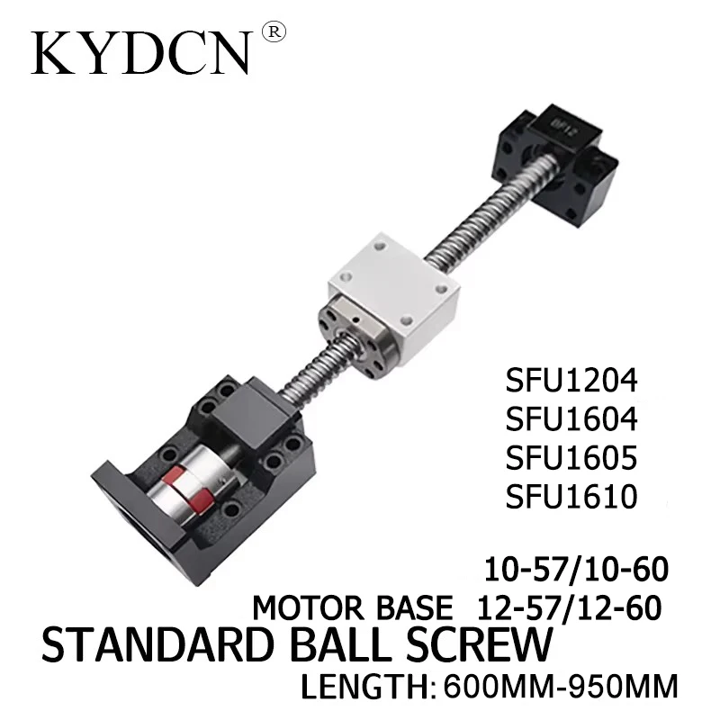 High precision SFU1204 SFU1604 SFU1605 SFU1610  ball screw screw nut stepper servo motor integrated bearing seat set