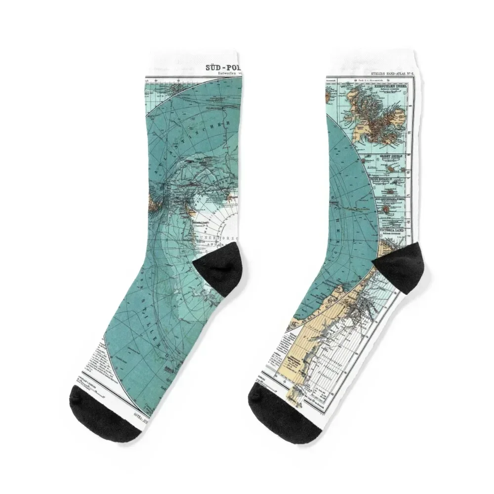 

Vintage Antarctica Map Socks sports and leisure cute tennis Stockings compression Men Socks Women's