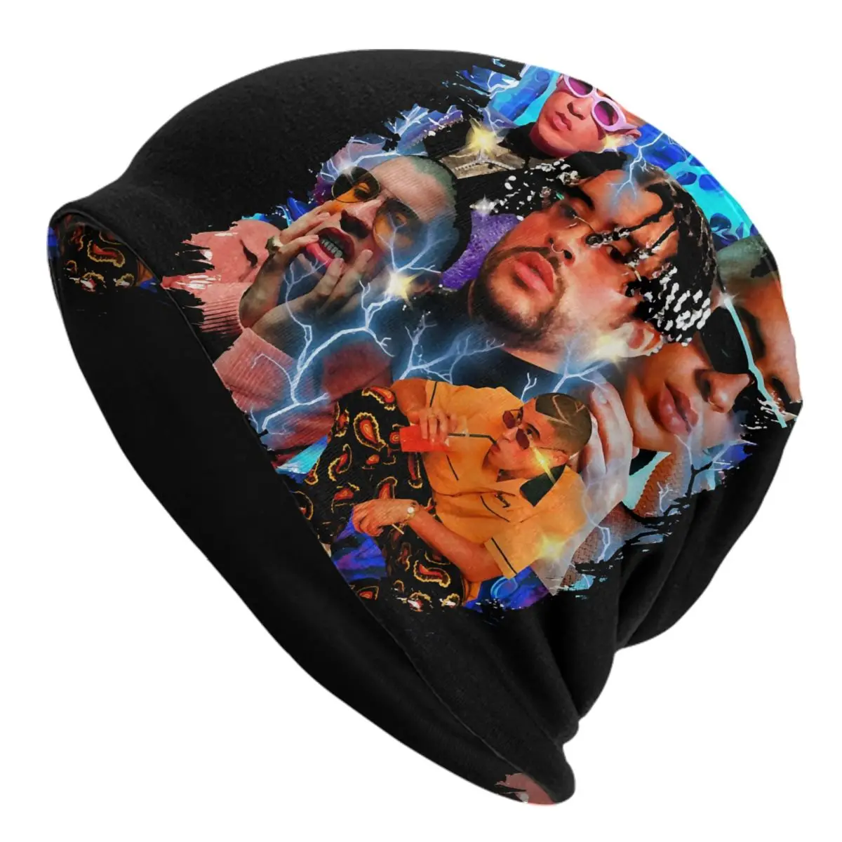 Custom Retro Gothic Heavy Metal Bad B-Bunnyes Hot Skullies Beanies Caps Men Women Street Winter Warm Knitting Hat Bonnet Hats