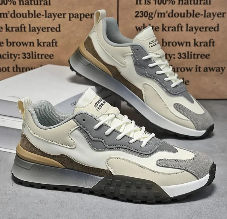 

Leather men's and women's shoes, comfortable thick-soled sports shoes, casual shoes, anti-slip and wear-resistant men sneakers