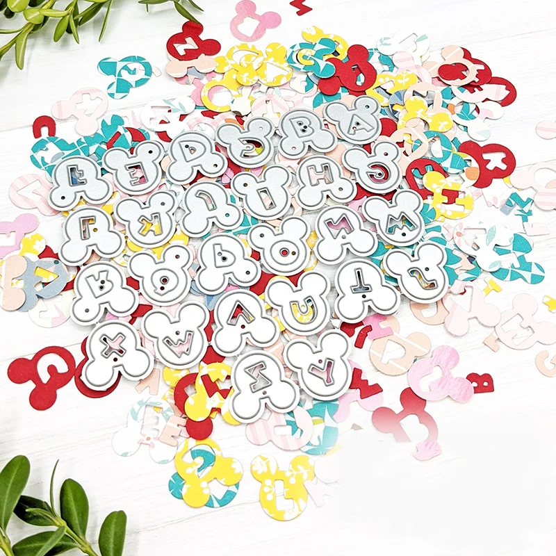 Disney Mickey Mouse Head Cutting Dies Alphabets Frames Diecut for DIY Scrapbooking Embossing Paper Card Craft New Arrival 2022