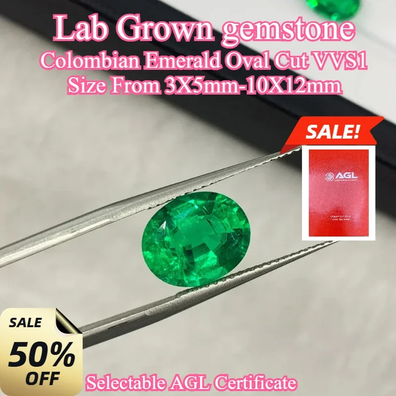 

Colombian Emerald Oval Cut Lab Grown gemstone For Jewelry Diy Making Available Hydrothermal Hand-cutting