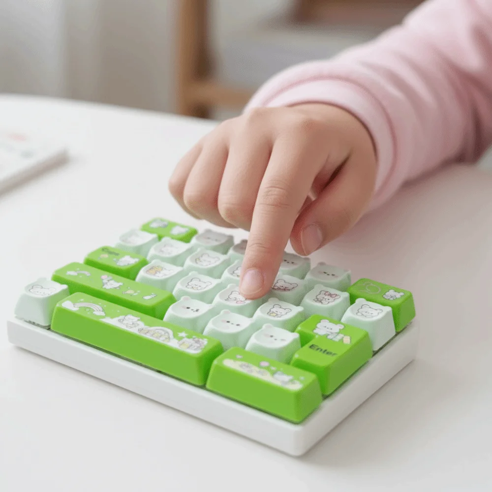26 Mechanical Keys Keyboard Fidget Rainbow Compact Size Mini Mechanical Keypad Bright Colors Durable Plastic