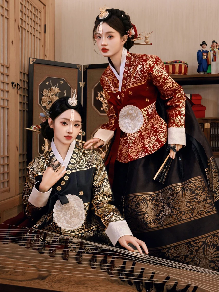 

Классический корейский этнический костюм для традиционных выступлений, танцев и фотосессий, из полиэстера