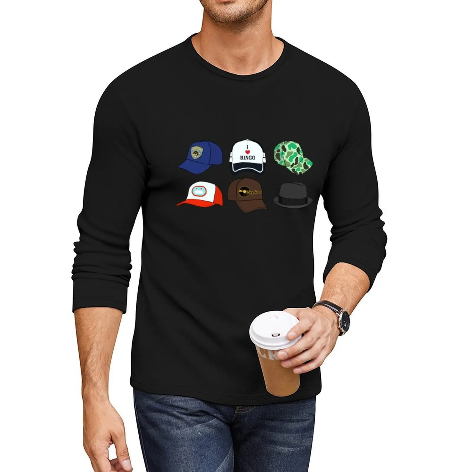 

All The Hats! Long T-Shirt t shirt man sports fan t-shirts quick-drying t-shirt plus size t shirts Men's t-shirts