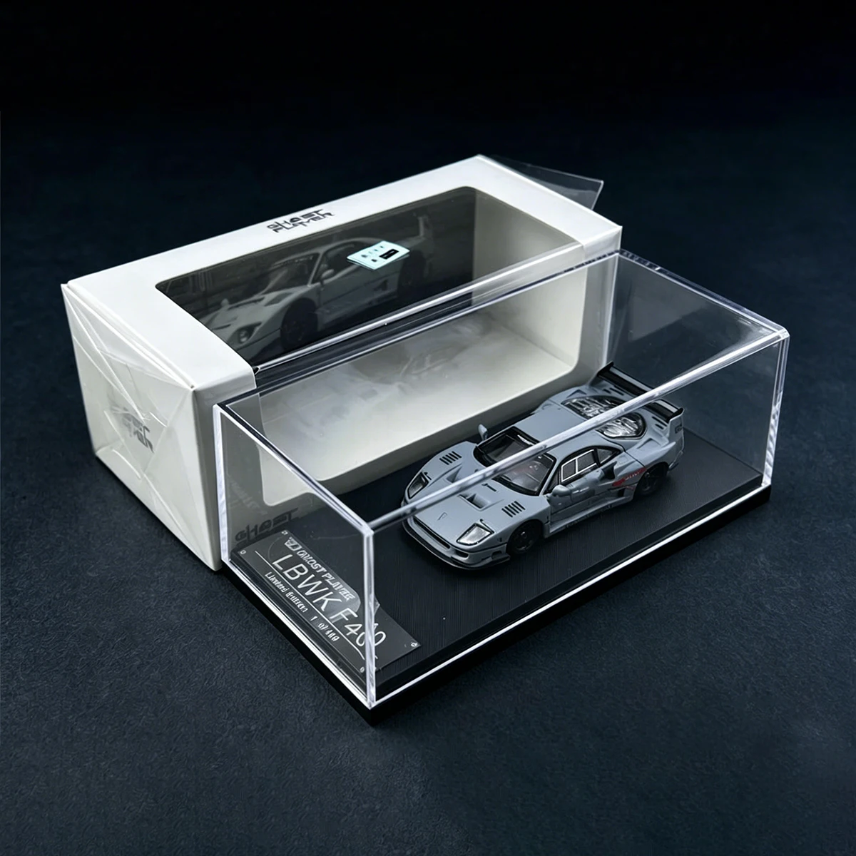 

Ghost Player 1:64 Ferrari F40 LBWK Liberty Walk Grey Diecast Model Car In Stock Ready To Ship