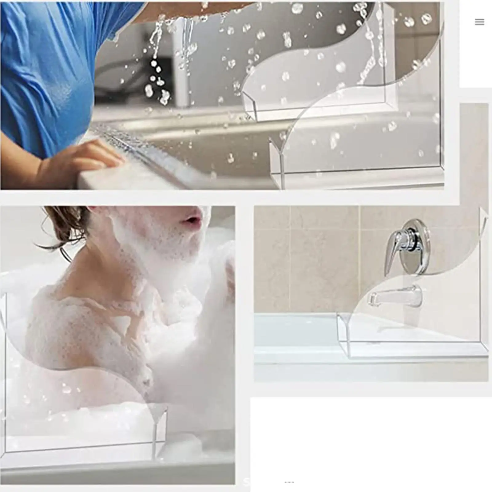 2x Shower Splash Guard Practical Sturdy Sink Basin Edges Deflector for Household