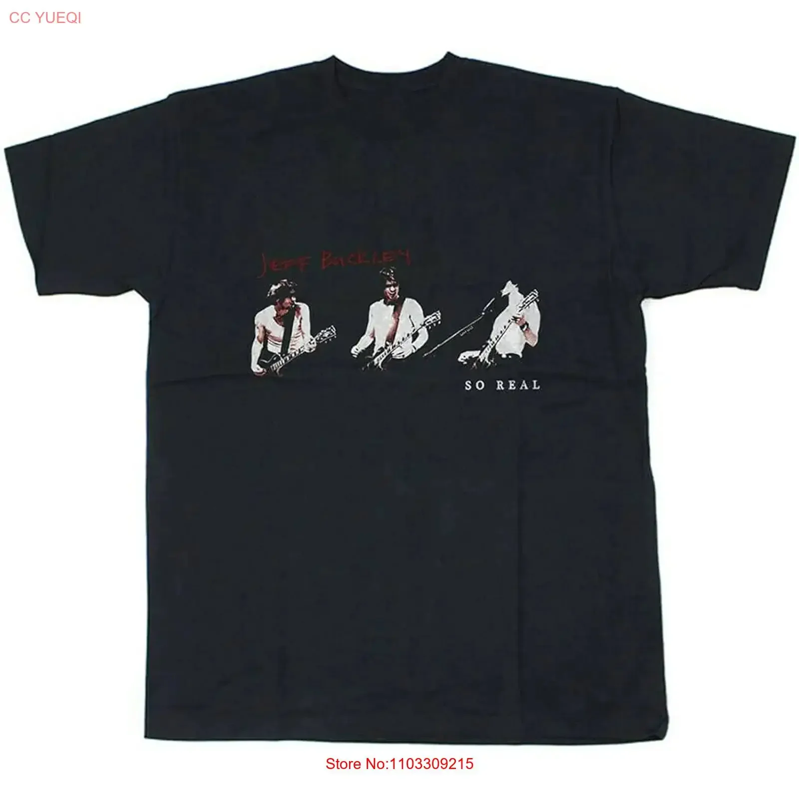 Camiseta negra vintage de Jeff Buckley So Real de 1994 para hombre, con efecto lavado, ligeramente unisex, elegante, para uso diario, ropa de diseñador