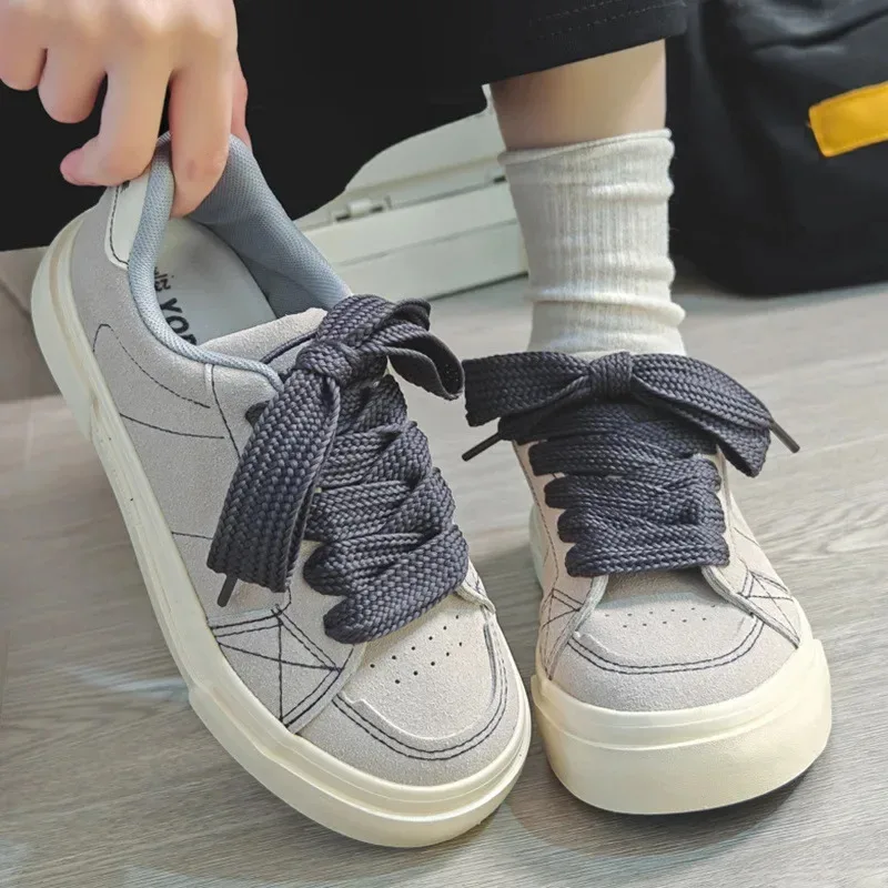 

Large Size 41-43 Spring Autumn New Low Cut Breathable Round Toe Flat Bottom Casual Shoes Comfortable Rubber Sole