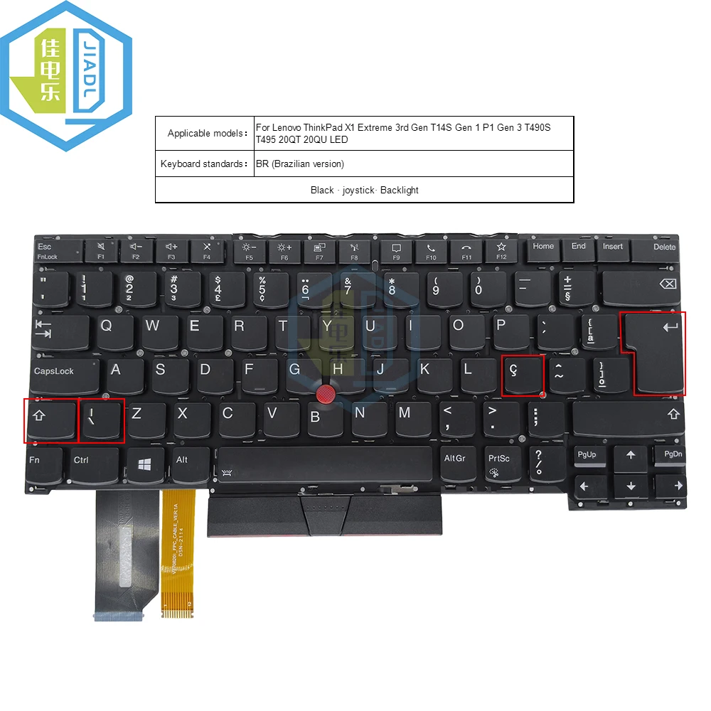 Imagem -02 - Teclado Backpoint para Lenovo Thinkpad p1 Gen Gen T490s T495s Sn20w19780 para Laptop e pc