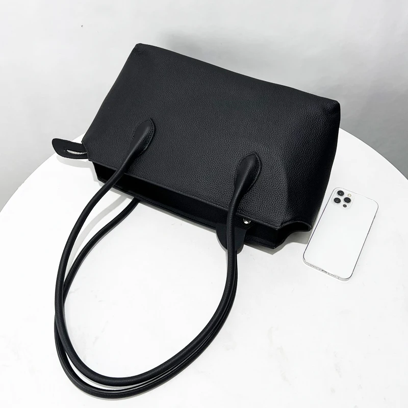 Custom Initials Genuine Leather Tote Bags For Women Luxury Designer Handbags And Purses 2024 New In Cowhide Top Handle Shoulder