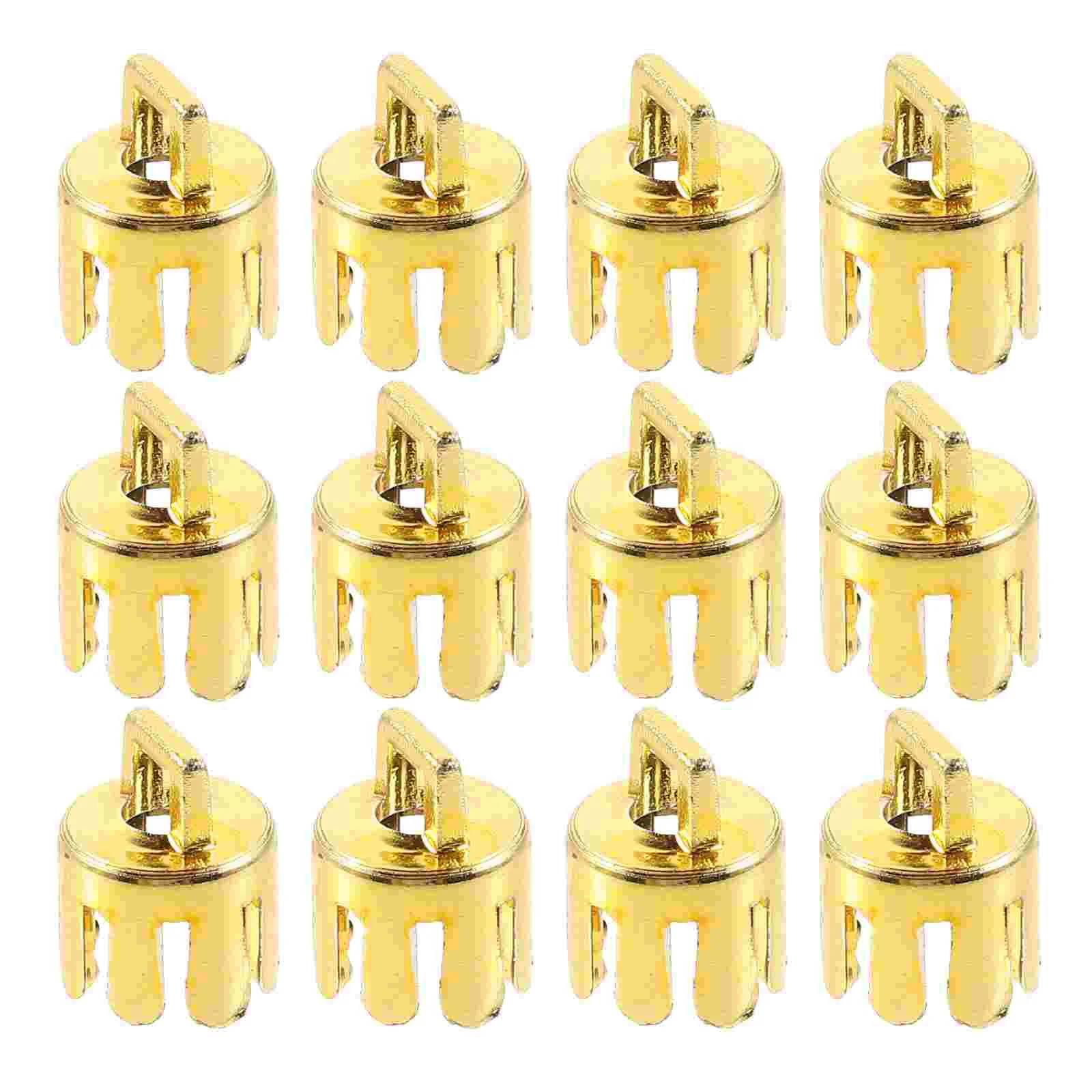 

12 Pcs Christmas Ball Cap Cover DIY Pendant Covers Gold Plastic Caps Pendants Clear Ornaments Creative Props