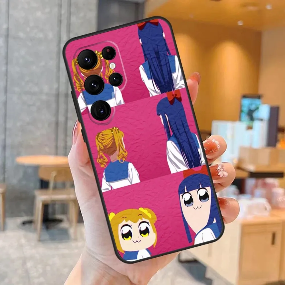 جراب هاتف فريق البوب الملحمي لهاتف S24 ، S23 ، S22 ، S21 ، الترا برو ، S10 ، S30Plus ، S9 ، 20 لايت ، غطاء أسود