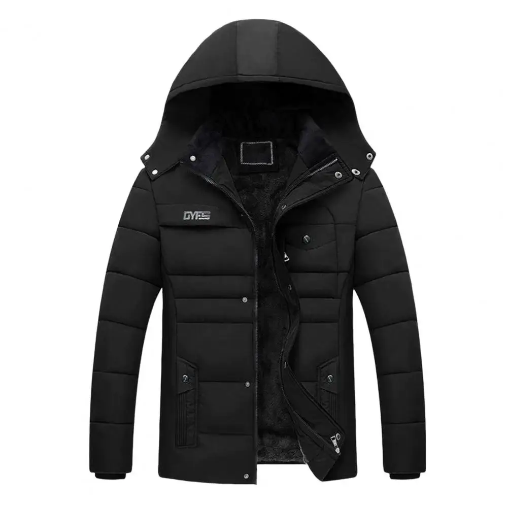 Parka à capuche coupe-vent pour hommes, manteau chaud, veste épaisse, vêtements optiques masculins, mode, hiver