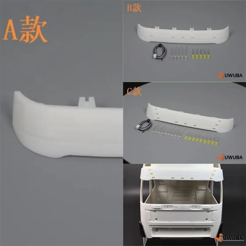 

1/14 RC игрушечный грузовик, светодиодный солнцезащитный козырек, украшение на крышу для Tamiya 1/14 RC трактор, буксировочный грузовик FH16 750, детали для самостоятельного изготовления, аксессуары