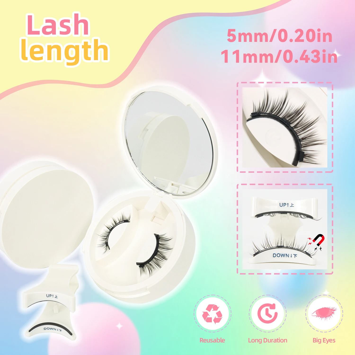 1 Pairs الرموش المغناطيسية ثلاثية الأبعاد اليدوية جلدة قابلة لإعادة الاستخدام الرموش الصناعية مجموعة الطبيعية طويلة وهمية رمش ماكياج الملقط أداة #6