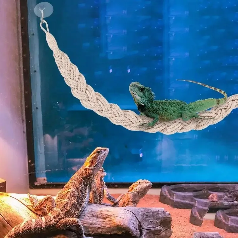 Jaszczurki hamak krab pustelnik hamak wspinaczka jaszczurka leżak wspinaczka huśtawka pustelnik krab wspinaczka juta liny drabina gad zabawki
