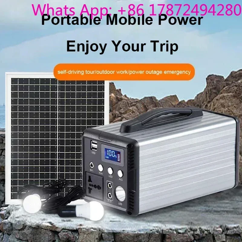 220V Portable Power Station AC DC 200/300/500/600W Solar Generator Outdoor Work Travel Emergency Power Supply
