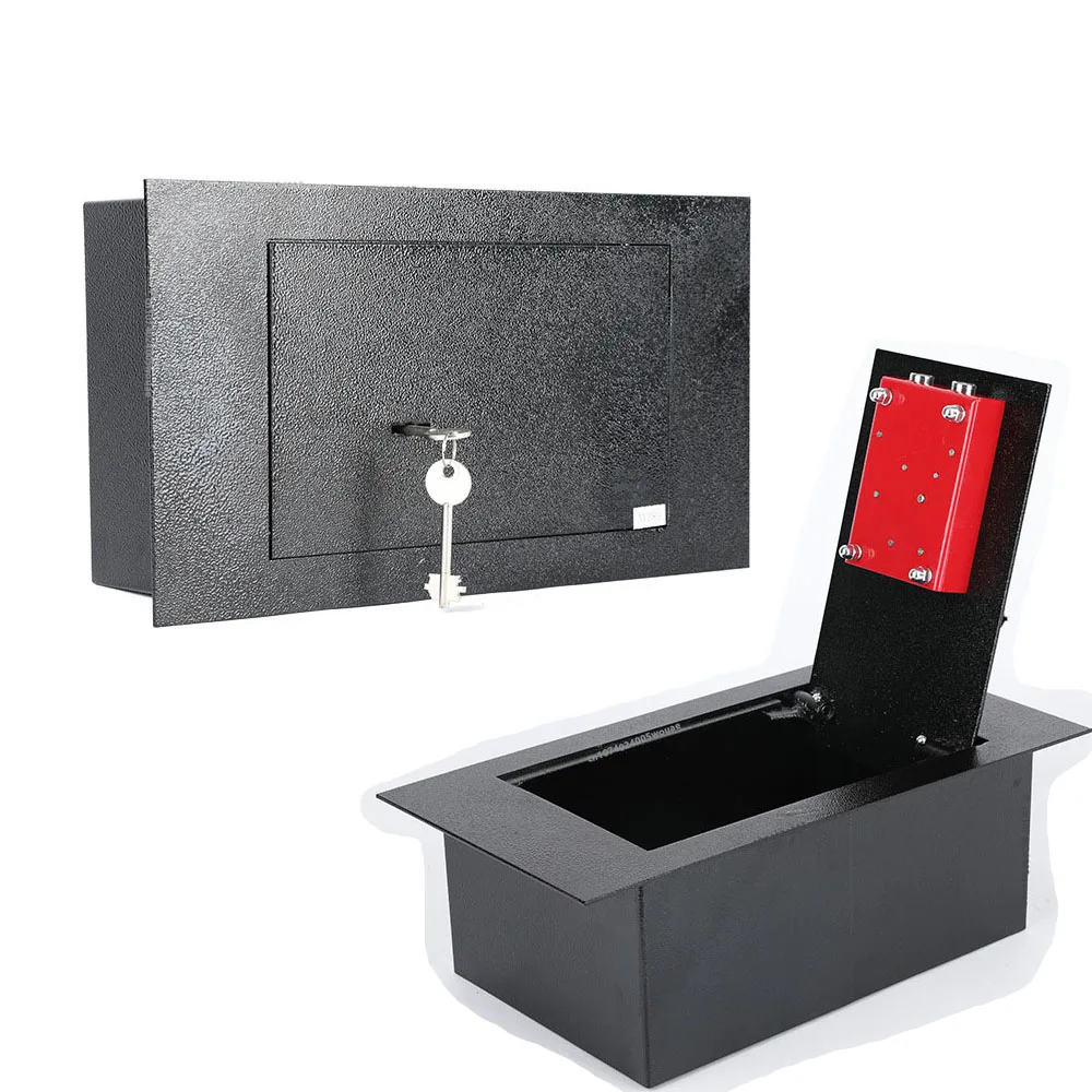 Floor Safe In-Ground Fireproof Safe Home Security Vault Underground Secure Storage Box Key Lock Hidden Money Safe Box