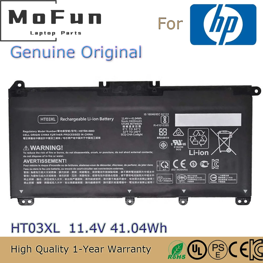 Brand New Original HT03XL 11.4V 41.04Wh Laptop Battery for HP Pavilion 250 255 G7 L11421-2C2 HSTNN-LB8L L11119-855 15-CS 15-DA