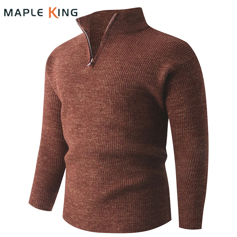 

Vintage Half Zipper Jumper Designer Knitwear Sweater Man Warm Thicken Jerseys Para Hombres 2026 Golf Men Casual Pull Homme Noir