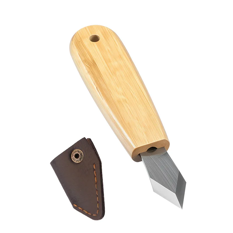 

Wood Carving Knife CR-V Steel Blade 60° Angle 154mm Total Length Ergonomic Wooden Handle Woodworking Tool