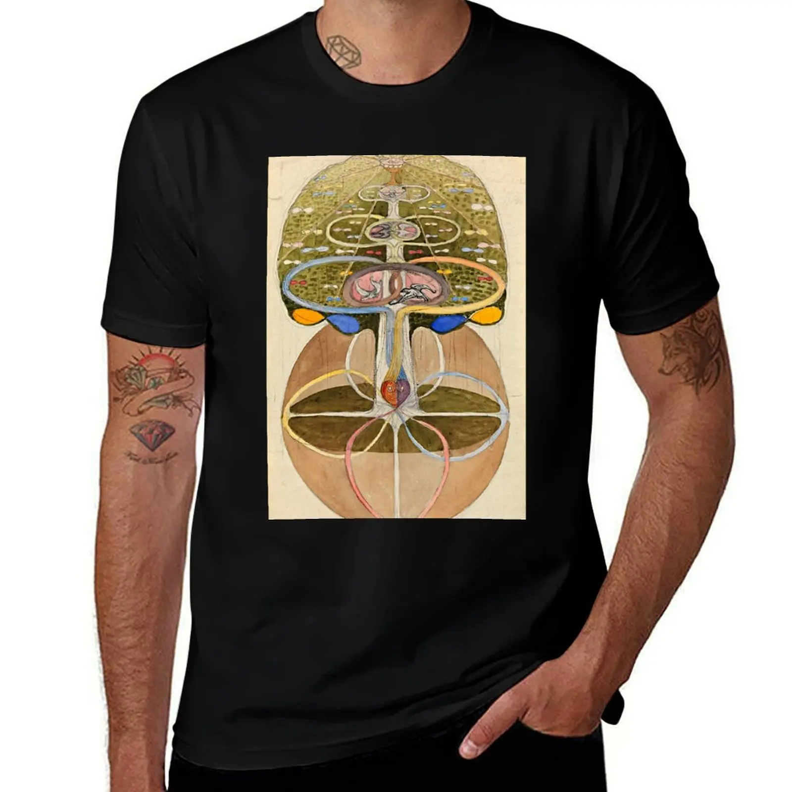 Hilma af Klint Tree of Knowledge No. 1 (1913) T-Shirt Classic Crew Neck Cotton T-Shirt