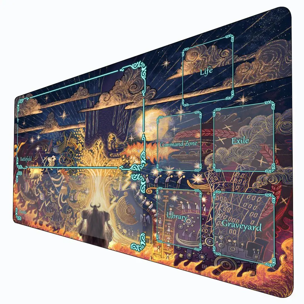 

Magic Card Gaming Mat with zone Mythological scroll theme mtg playmat desk mat Commander Playmat suitable for game gathering