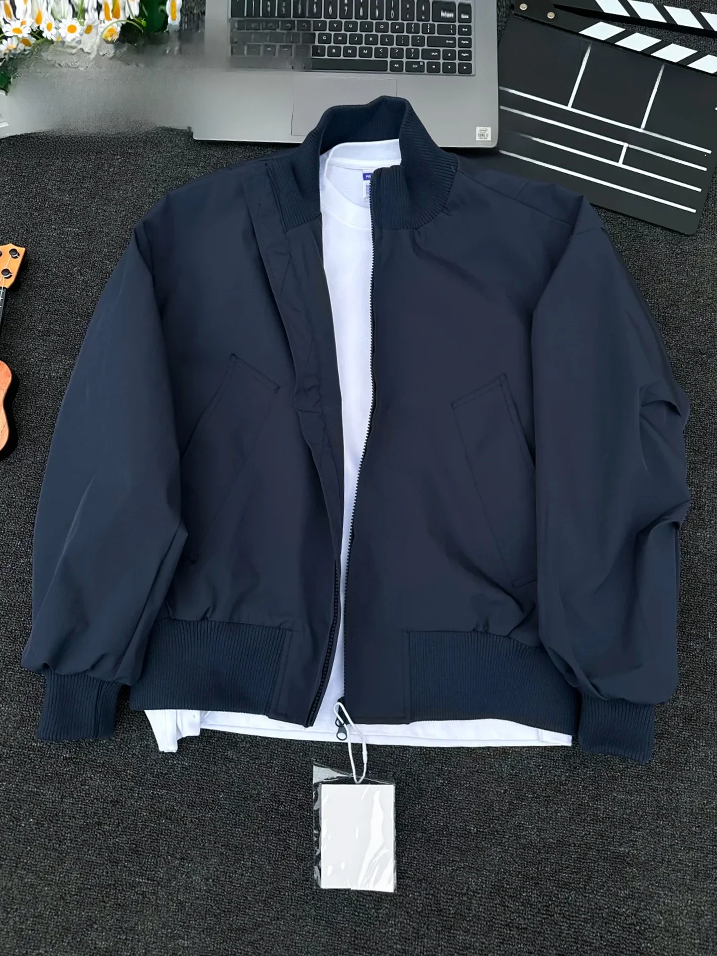 

Мужская осенняя бейсбольная куртка Cleanfit Blue Pilot в американском стиле, приталенная, на молнии, без подкладки