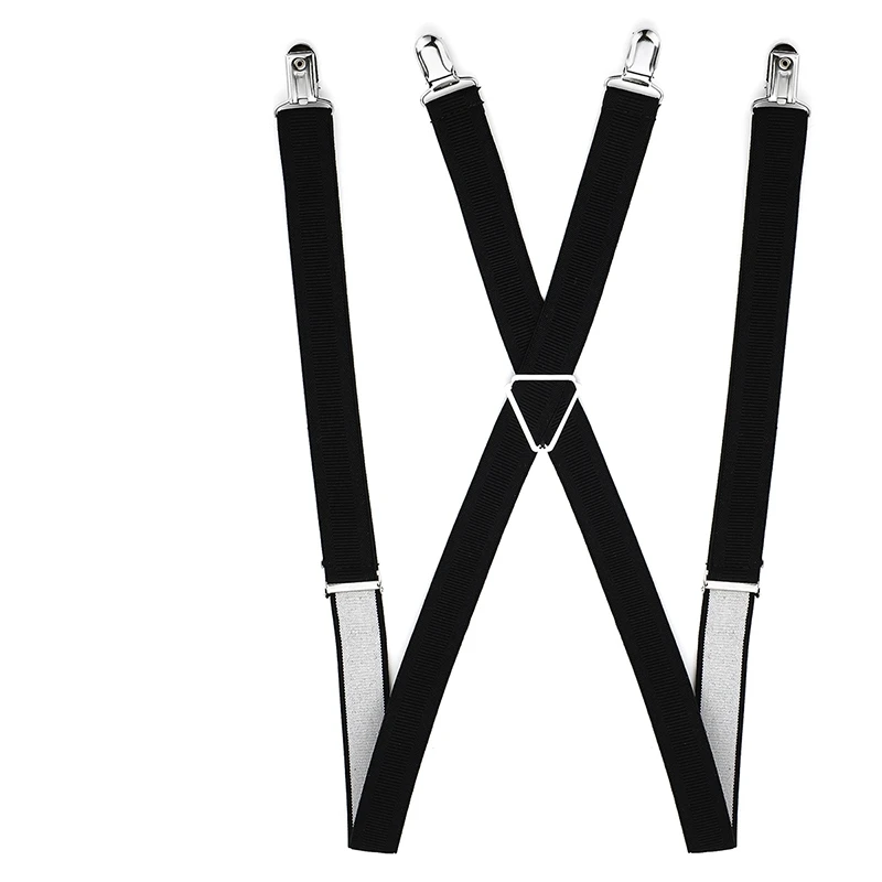 أزياء عارضة نوع دائم قابل للتعديل مطاطا 4 مشبك حزام الملمس حزام