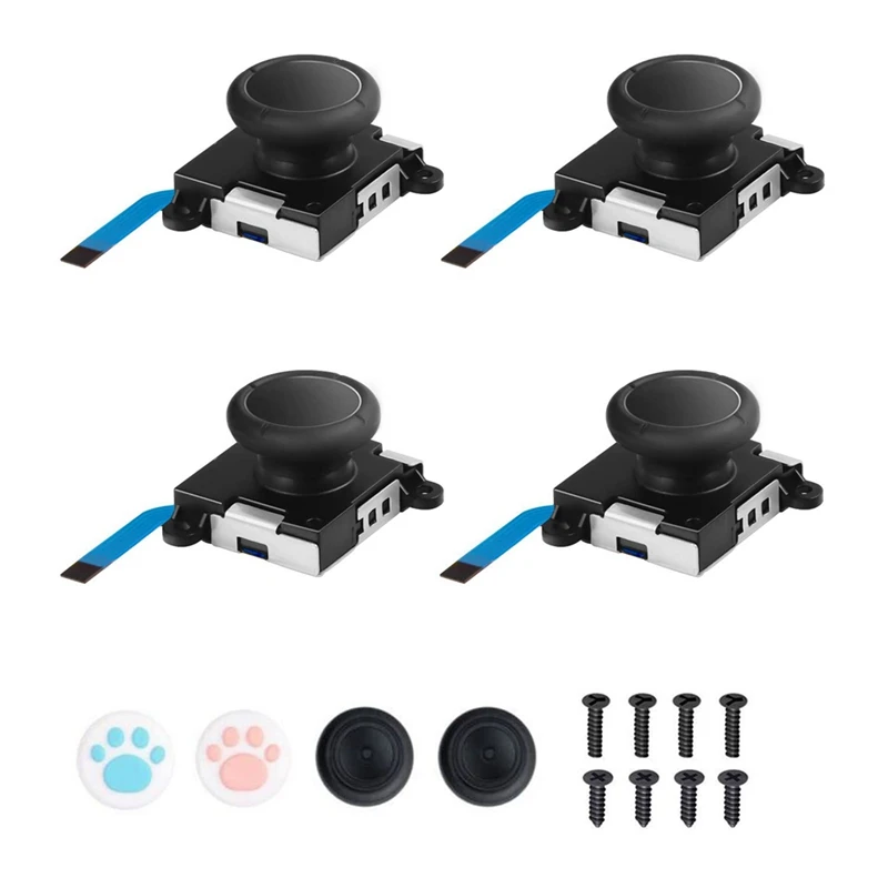 4 Piece Joystick Replacement Replacement Joystick Analog Thumb Stick Plastic For Switch Joy-Con Controller & Switch Lite