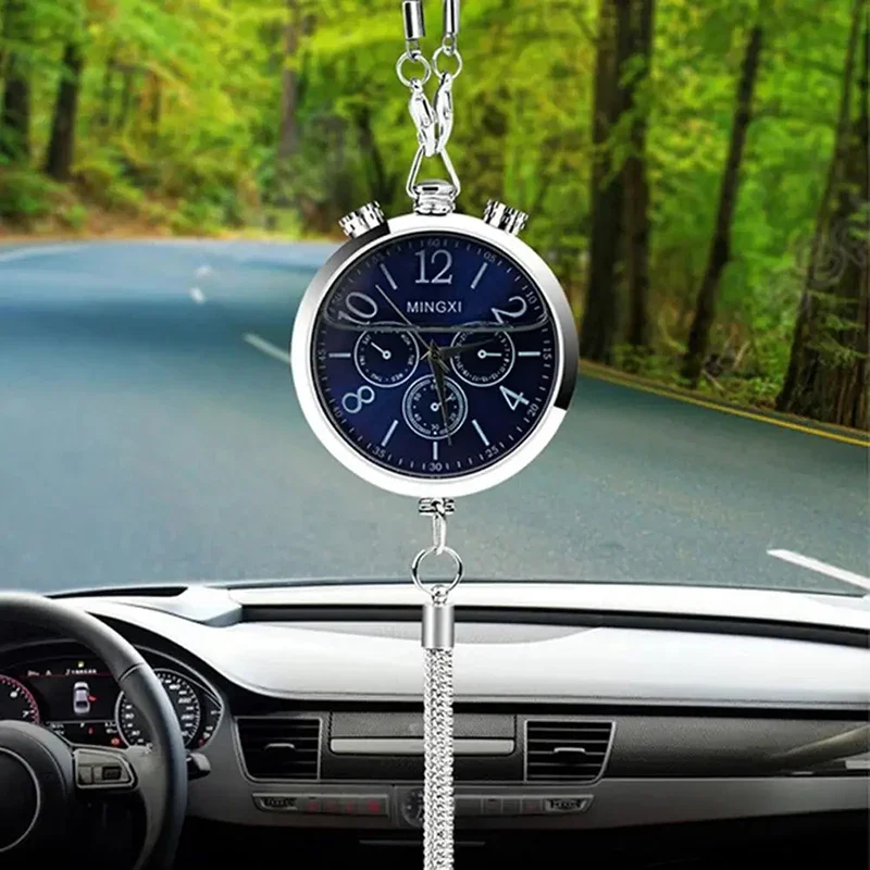 Car Perfume Filled Clock Pendant Interior Decor Rearview Mirror Hanging Ornament Men's Car Interior Decoration Car Pendant