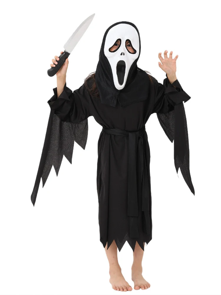 Halloween Family Horror Theme Scream Costumes Demon Fancy Dress Carnival Party Club Death Ghostface Costume Boys Teens
