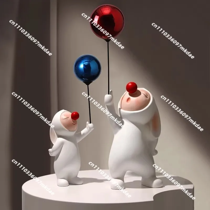 Light luxury high-end Internet celebrity balloon rabbit TV cabinet desktop decoration ornament, living room floor home entrance