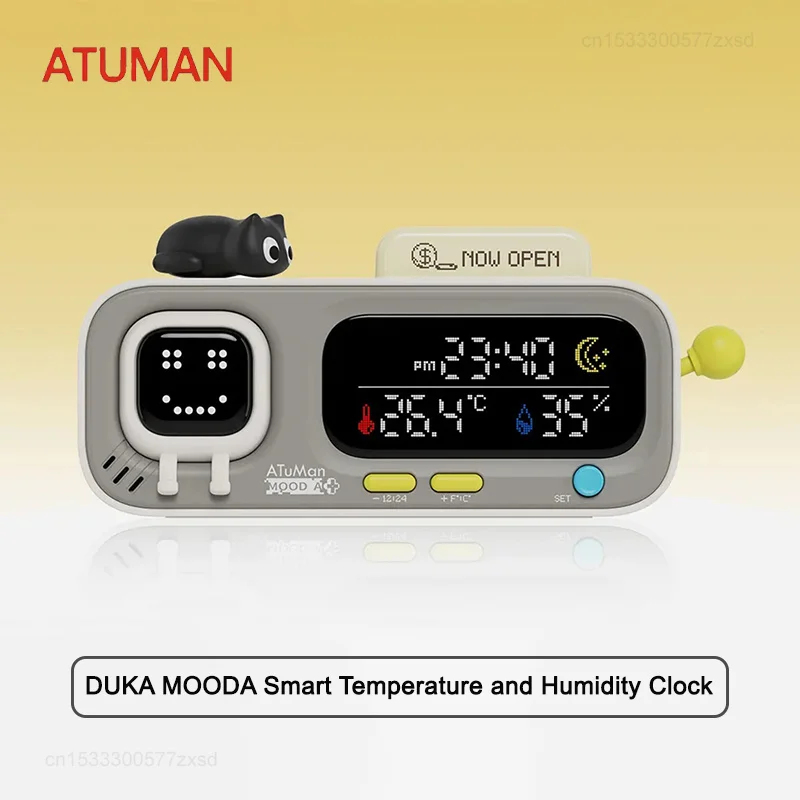 duka-mooda-スマートデスクトップ温度・湿度時計-電気デジタル温度・湿度計-ホームスマート楽しいリマインダー