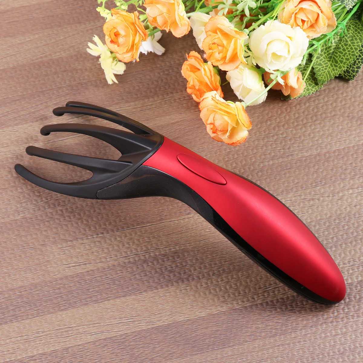

Handheld Scalp Massager with Vibration and Heat Therapy for Head Shoulder Back Hand Arm Electric Hair Massage Tool Red No