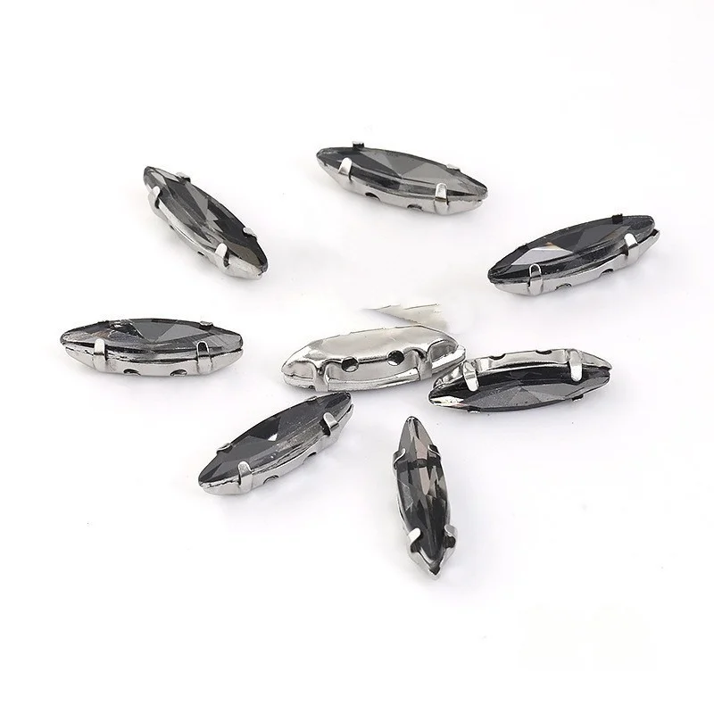 10x35mm 4x15mm Navette stenen Kerst stijl witte k klauw instelling voor sieraden of jurk tassen opnaaien