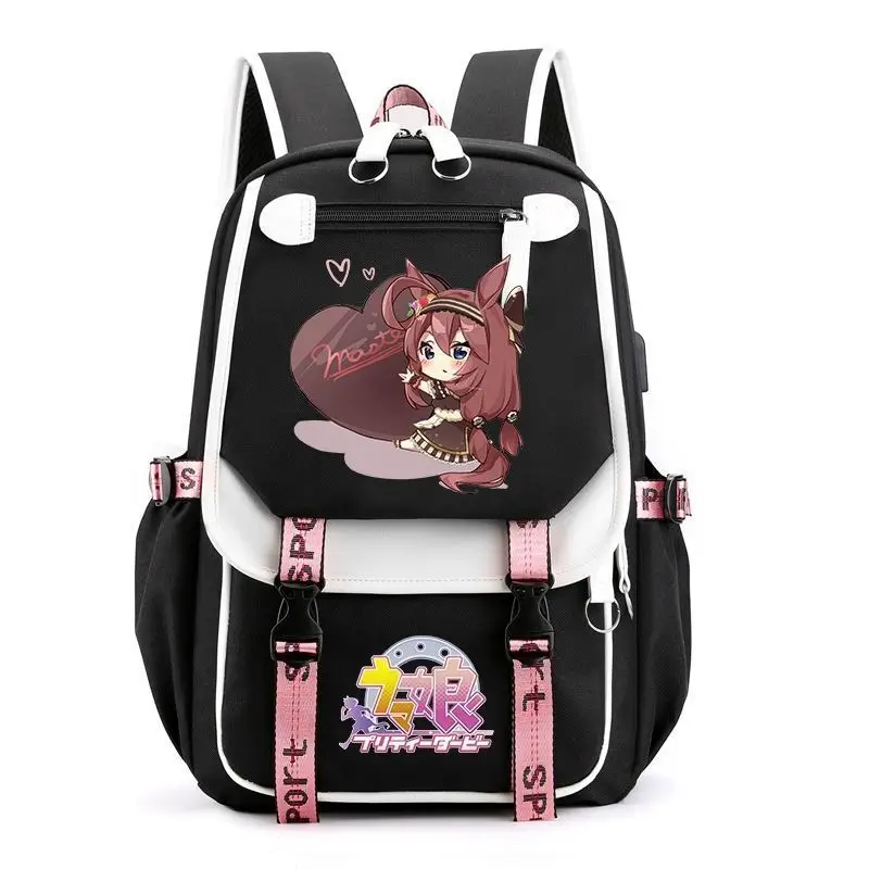 Jockey Girl   Merchandise Small Chestnut Hat Durable Backpack Middle And High Students New Large Capacity School Bag For Anime