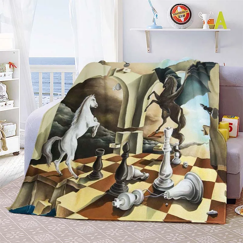 Chess Printed Soft Flannel Throw Blanket International Chess Beds Hiking Picnic Sofa Couch Cover Fashion Bedspread Blanket Gifts